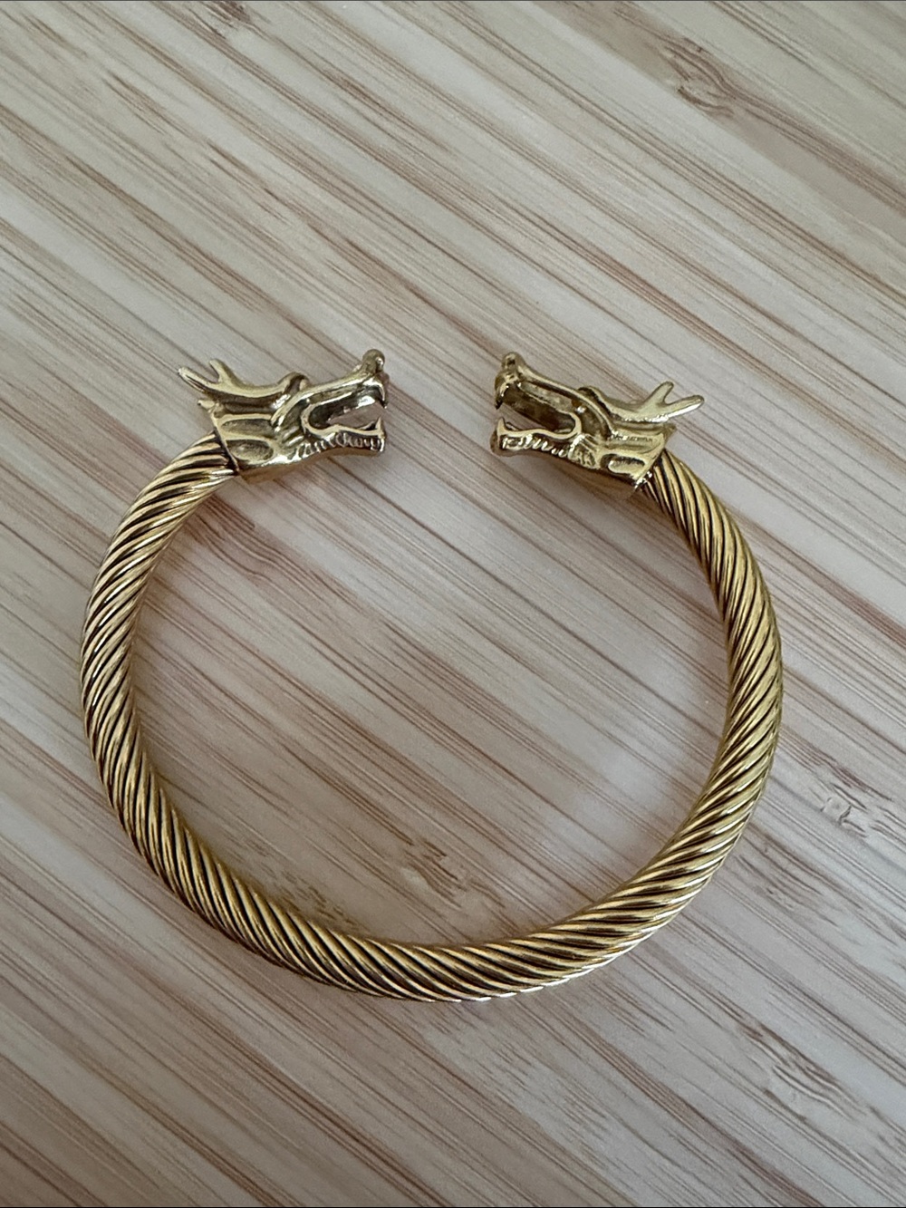 Gold Dragon Head Cuff Bracelet Accessory